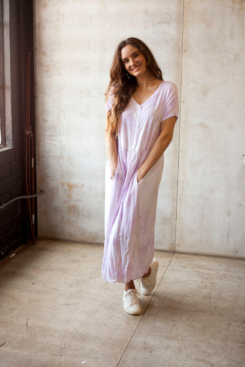 Joy dress - Light lilac tie dye